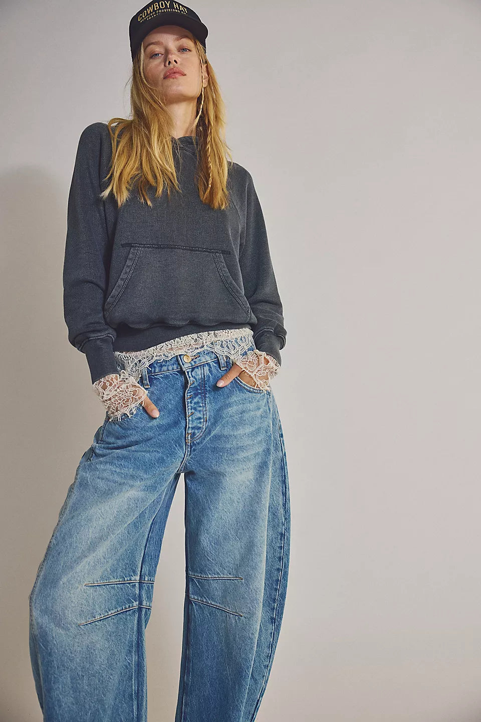 Free People Lucky You Mid Rise Barrel
