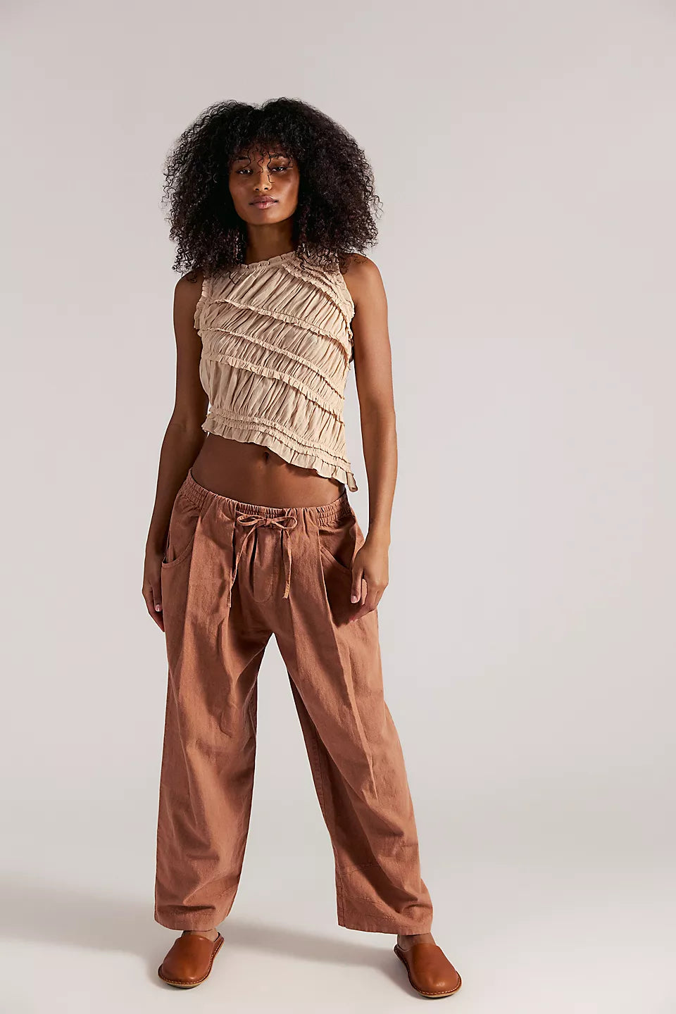 Free People Chambers Laid Pull On Pants