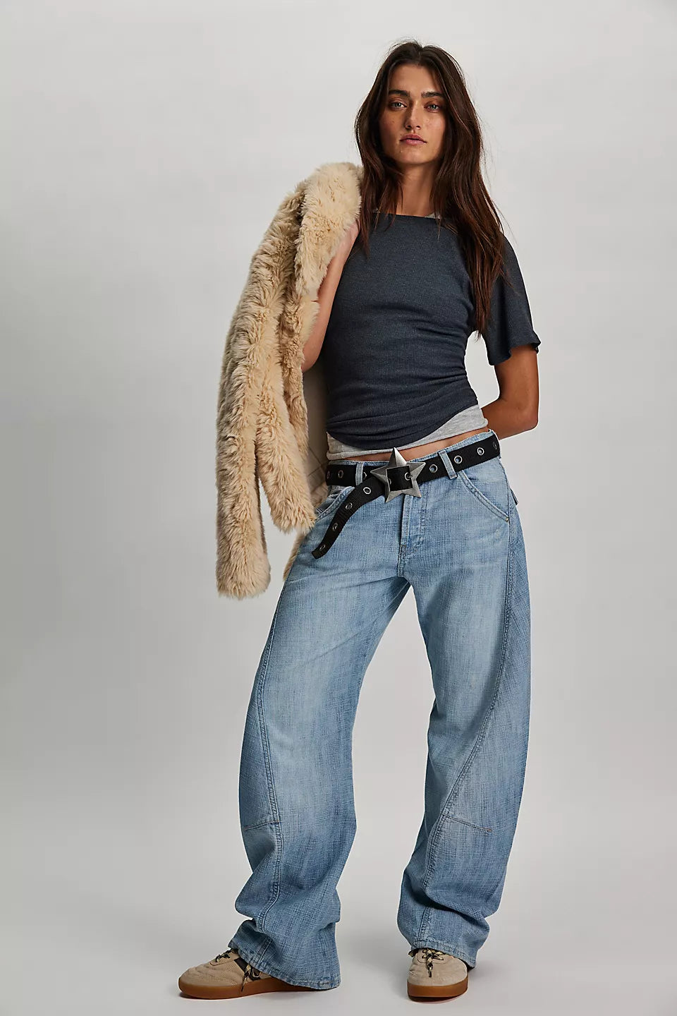 Free People Highland Low Rise Bowed Jean