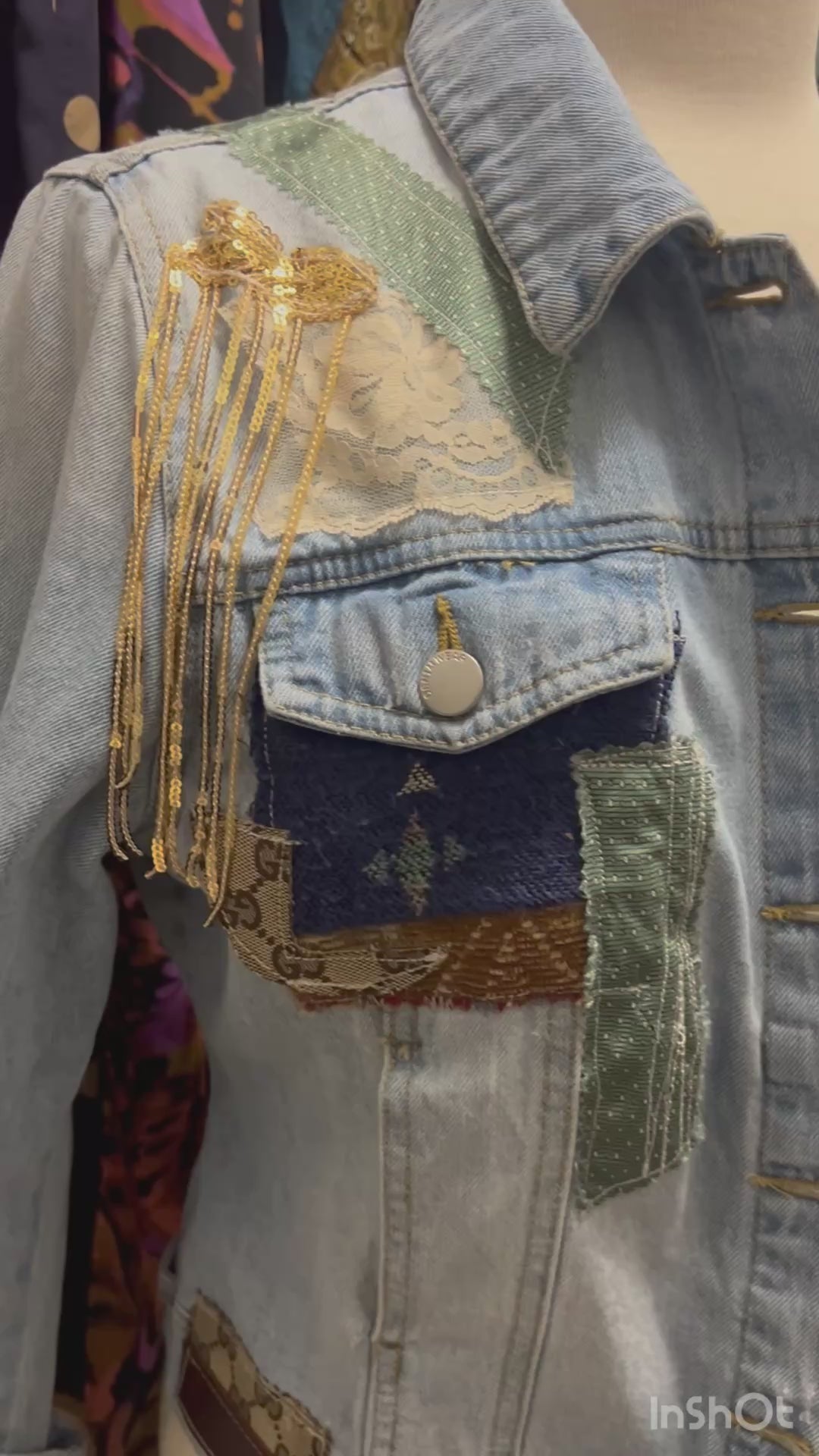 Libby Story “Gilded Starburst” One-of-a-Kind Denim Jacket