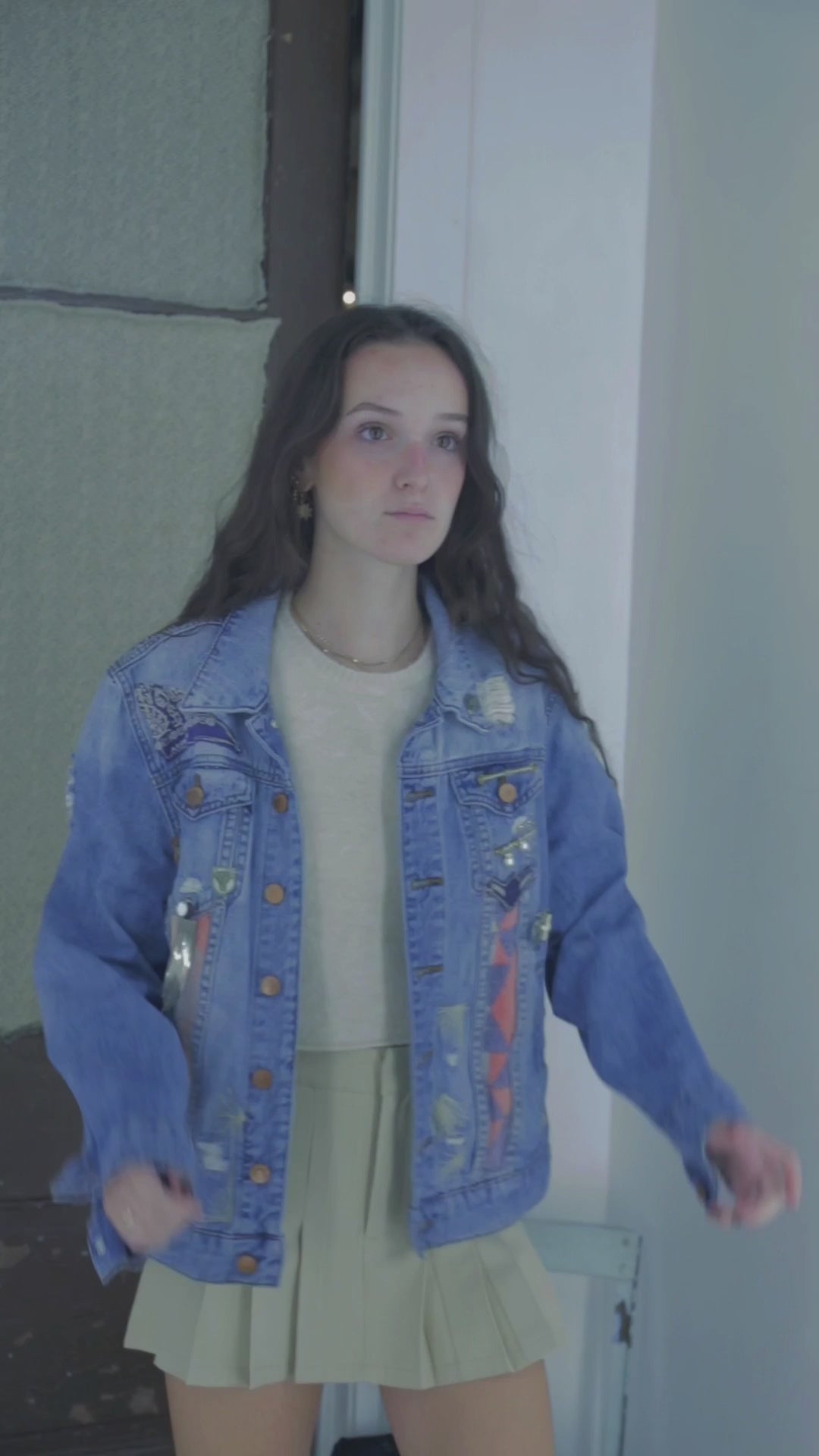 Libby Story Vintage Fabric Denim Jacket