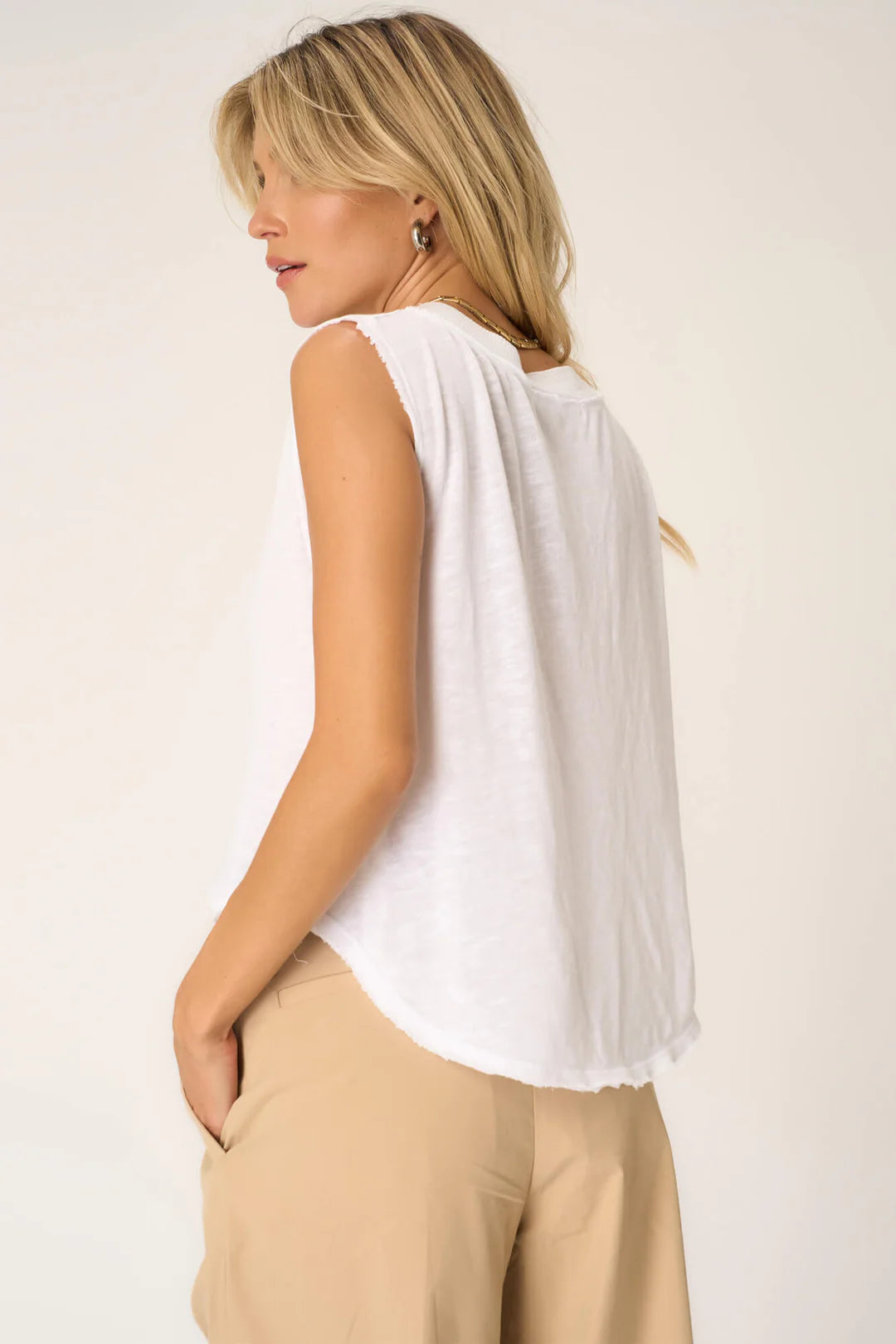 Project Social T Number One Notch Neck Textured Tank