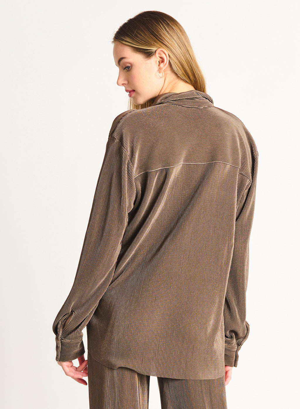 Dex Peanut Pleated Button Front Shirt
