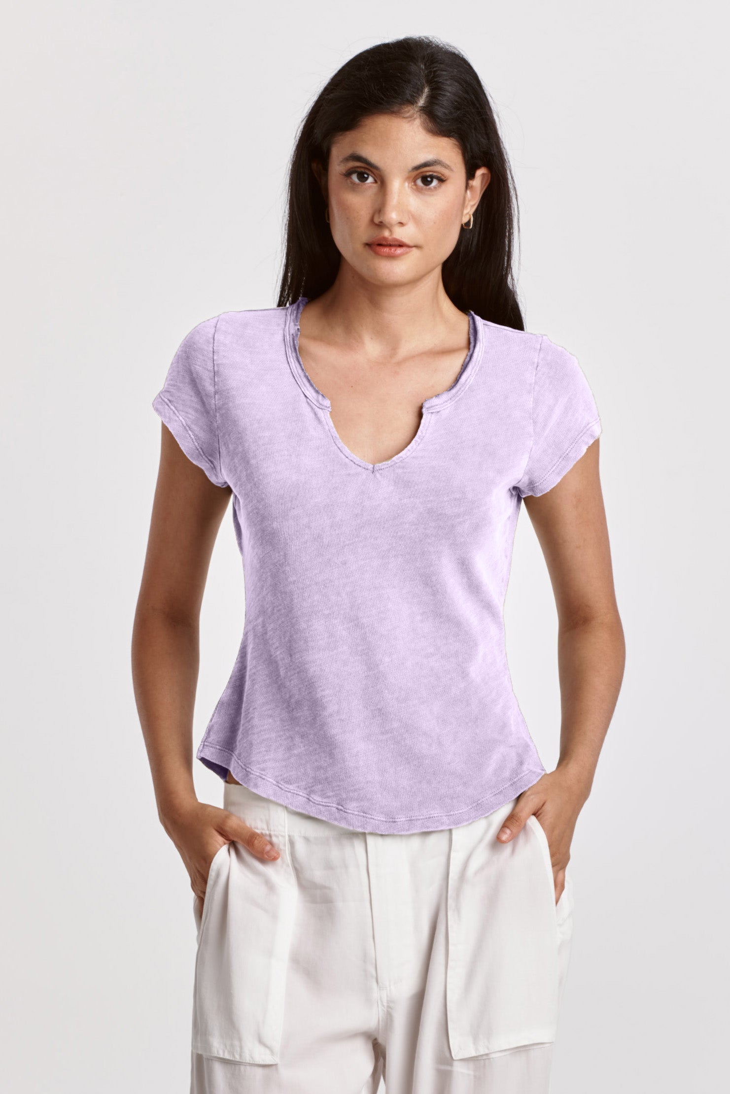 Dear John Anaya Notch Neck Slub Tee