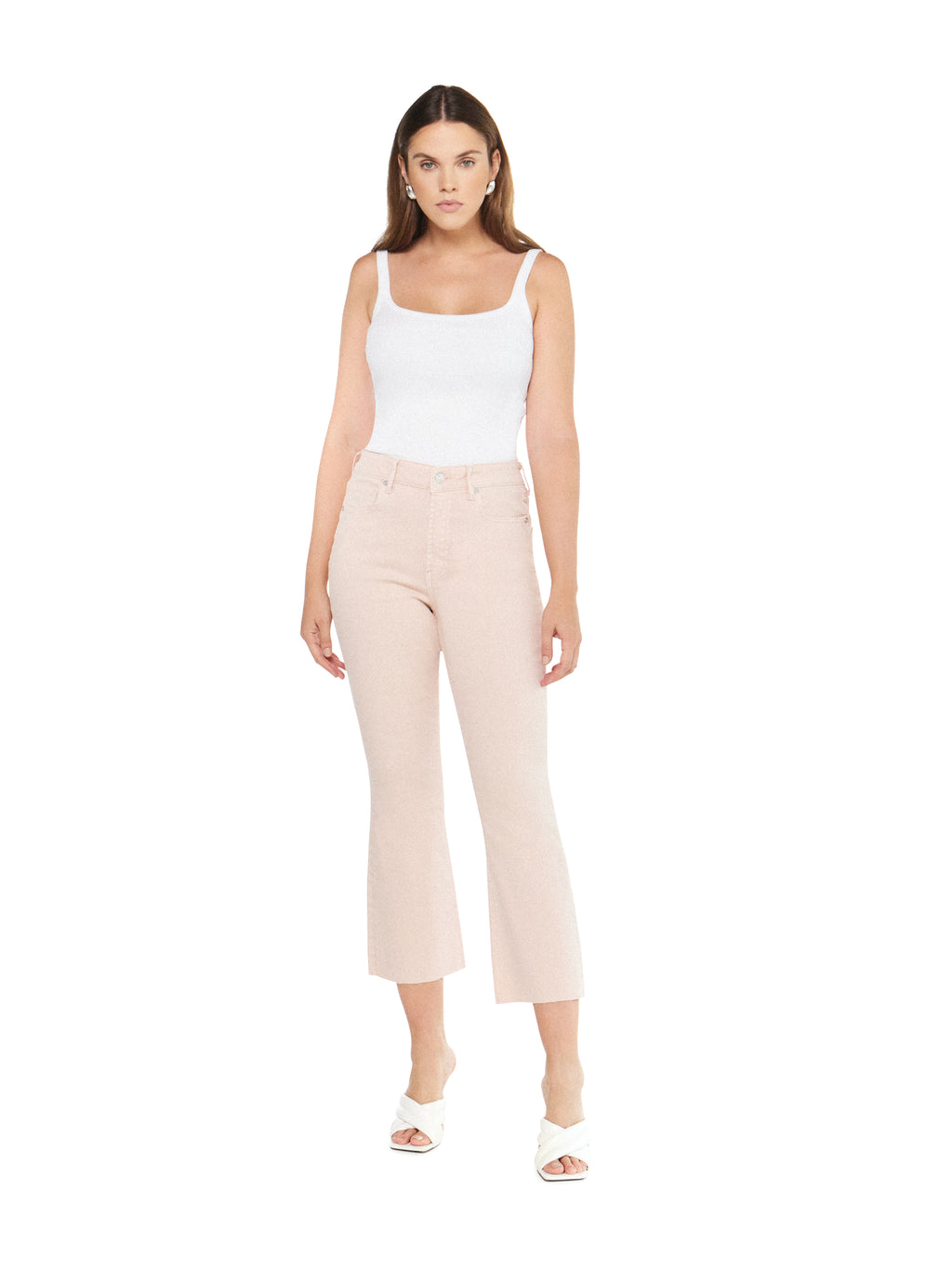 Articles of Society Linden Rose Quartz High Rise Cropped Flare