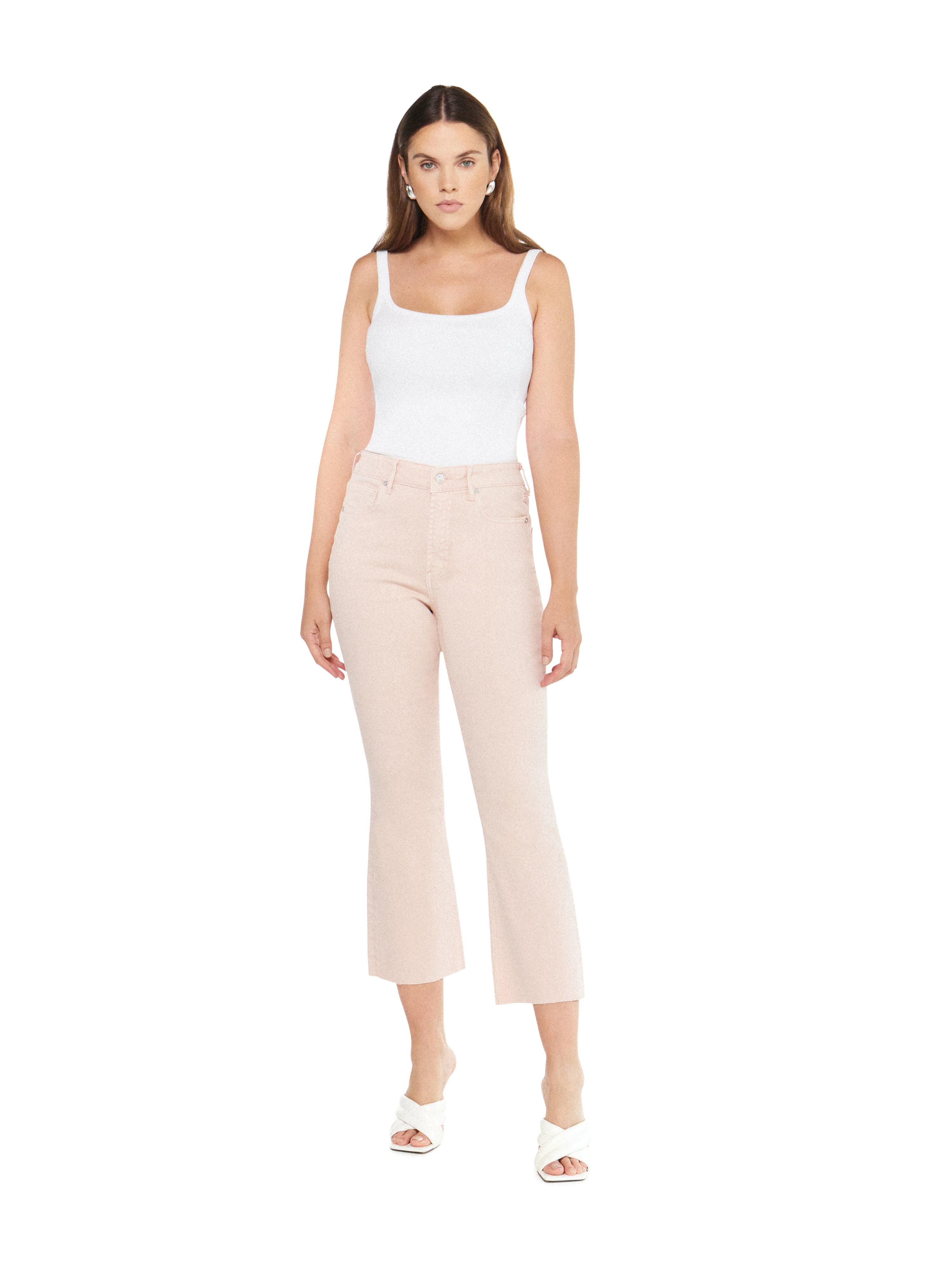 Articles of Society Linden Rose Quartz High Rise Cropped Flare