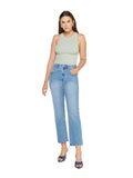 Articles of Society Village Cropped Aura Blue Mid Rise Straight