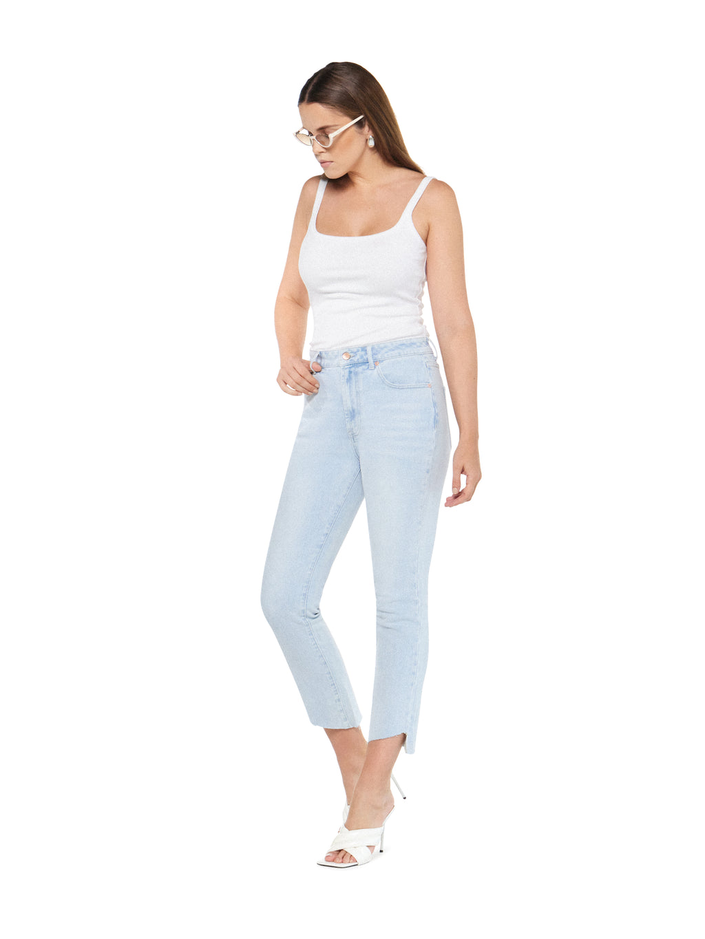 Articles of Society Jones Cropped Cloud Blue Mid Rise Slim
