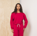 Scarlet Fleece Crew neck with Star Applique