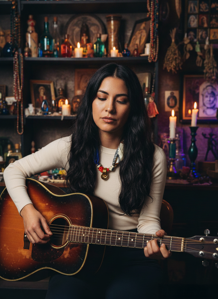 OOAK Red/Blue Satin Scarf Gold Pendant Necklace
