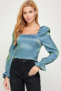 Iridescent Smock Top