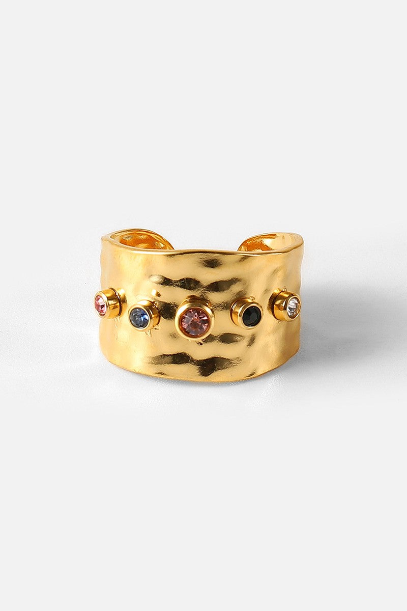 Meggie 18K Gold Plated Wide Round Ring