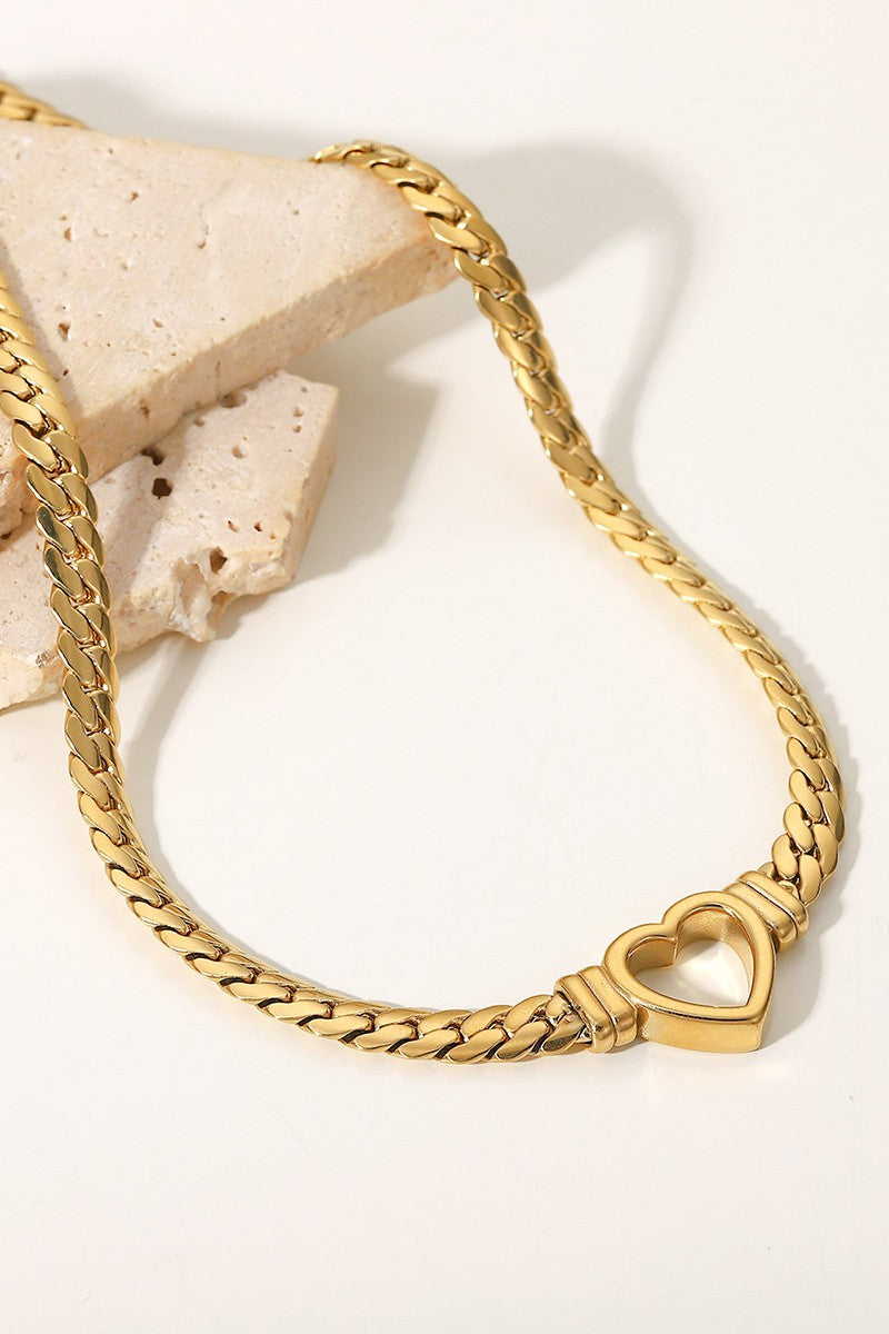 Heart Beat 18K Gold Plated Heart Necklace