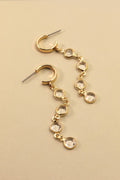 Linear Clear Stone Drop Earring