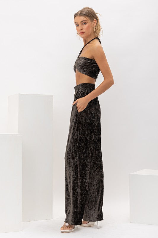 Lillee Velvet Wide Leg Pant