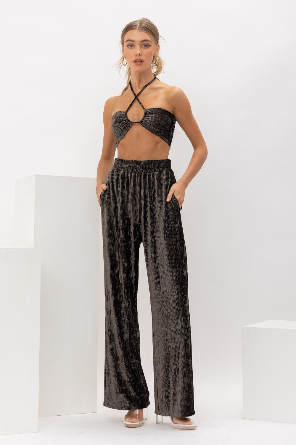 Lillee Velvet Wide Leg Pant