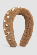 Faux Pearl Soft Plush Headband