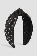 Vegan Leather Large Crystal Top Knot Headband
