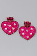 Valentine's Heart Seed Bead Earring