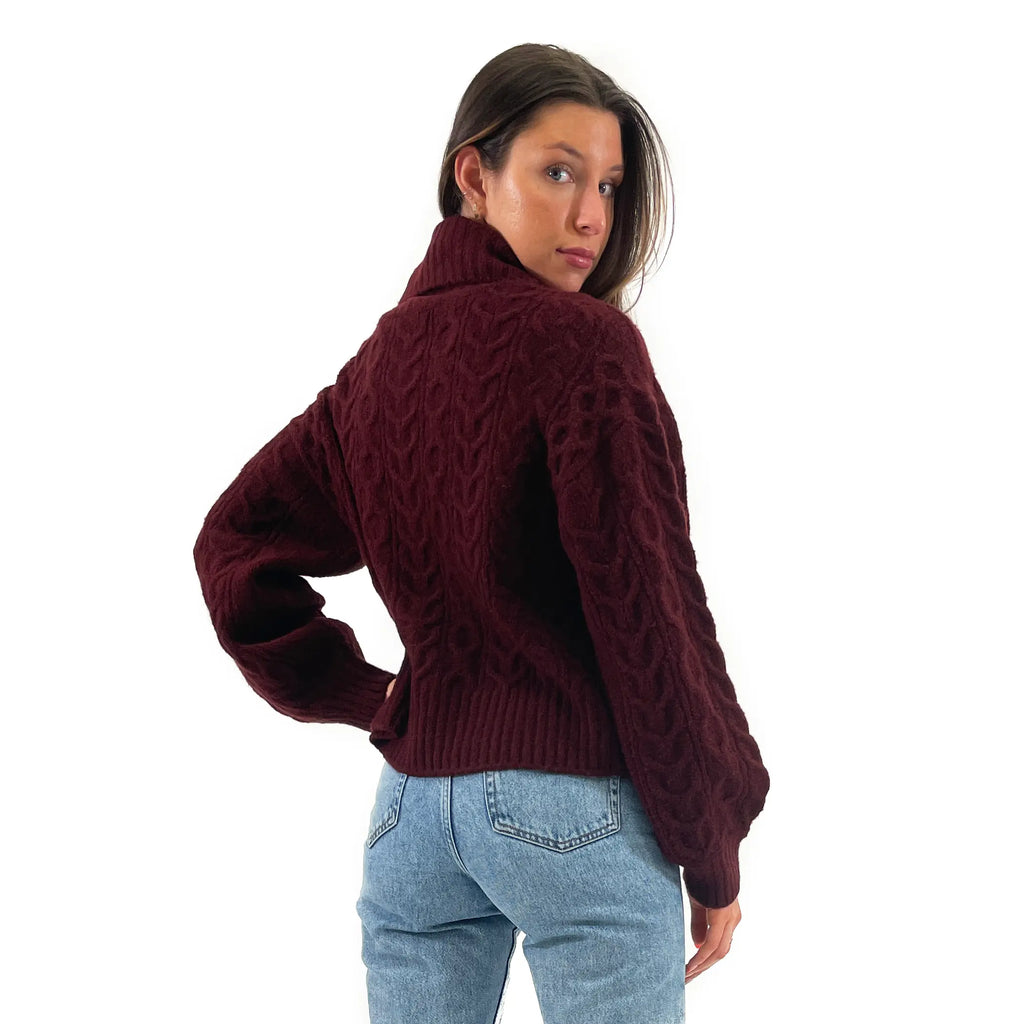 RDI Clara Mossy Cable T-Neck Sweater
