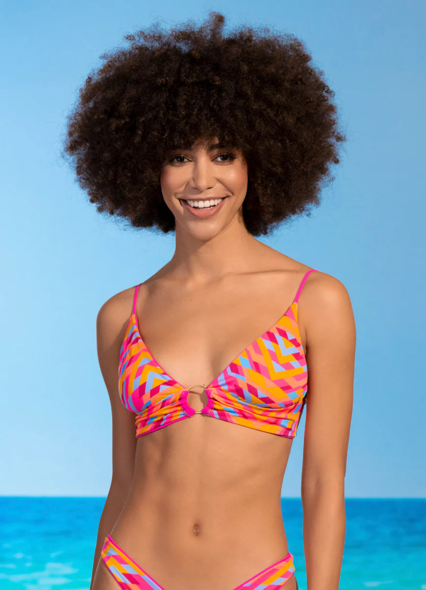 Maaji Dragon Fruit Shine Long Line Triangle Bikini Top