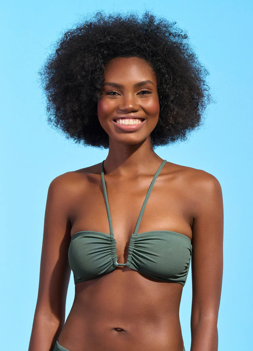 Maaji Crocodile Green Ursule V Wire Bandeau Bikini Top