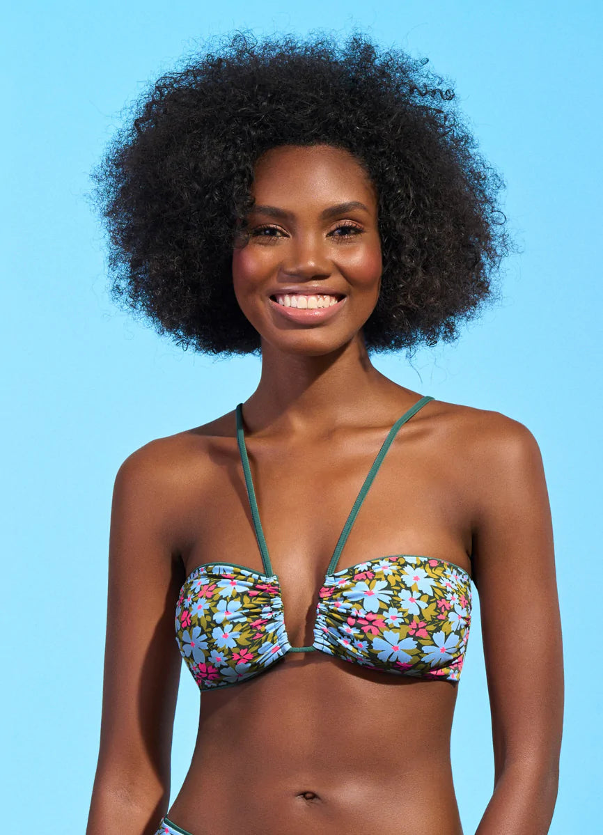 Maaji Crocodile Green Ursule V Wire Bandeau Bikini Top