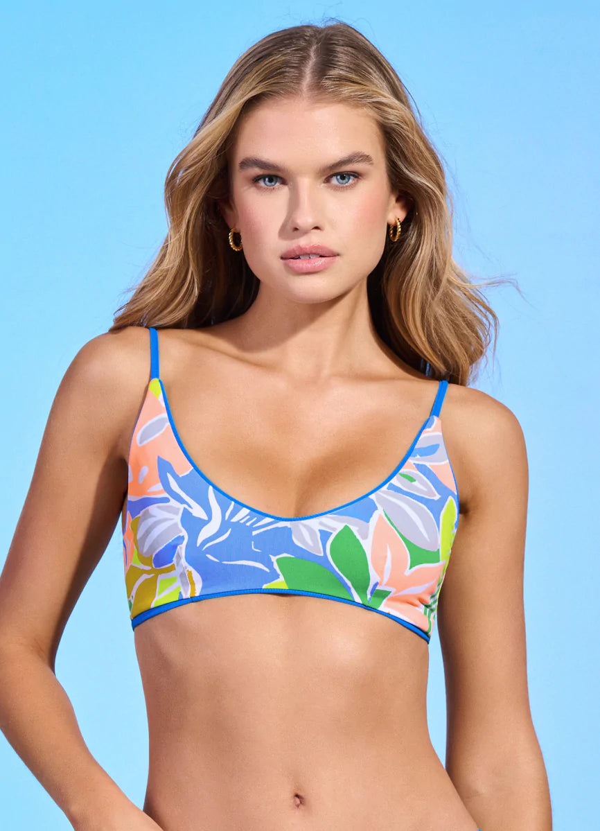Maaji Pool Blue Blush Sporty Bralette Bikini Top