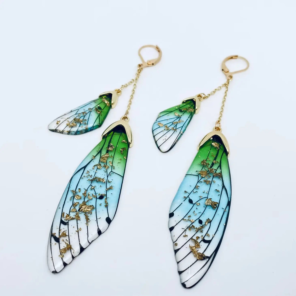 Gradient Color Cicada Wing Earring