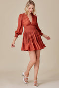 Kaylie V Neck Smocked Dress