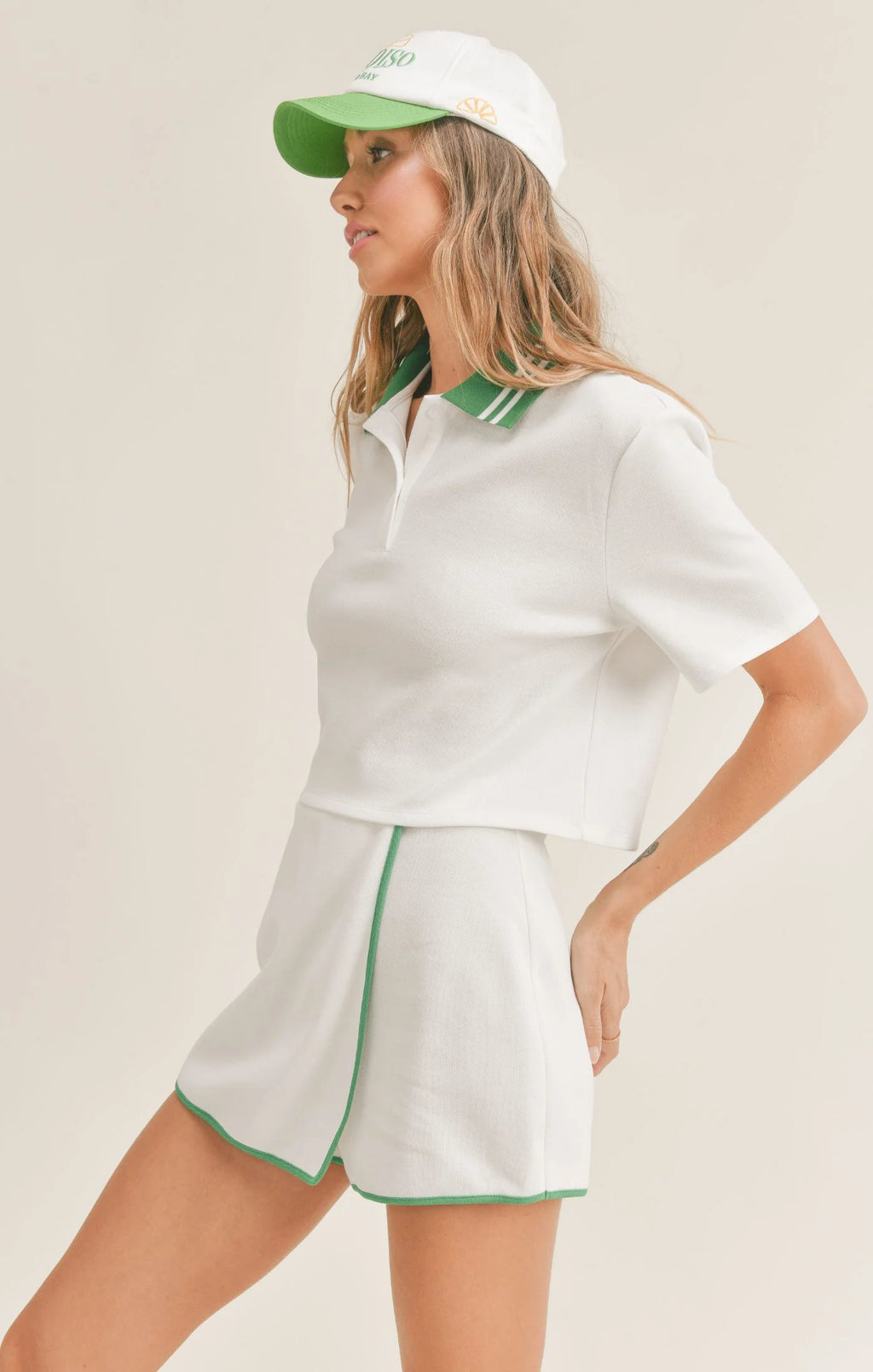 Sadie & Sage Tennis Girl Crop Polo Shirt