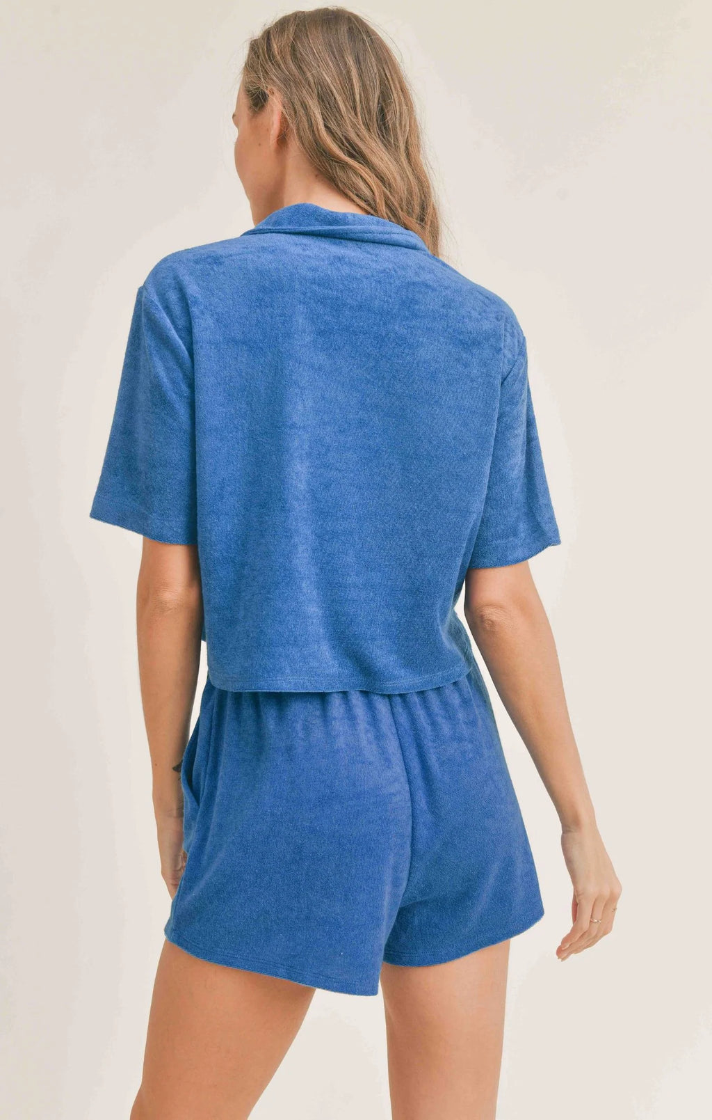 Sadie & Sage Pool Day Terry Crop Shirt
