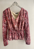 Miss Me Ruffle Print Long Sleeve Top