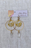 Golden Mushroom Irregular Stone Earring