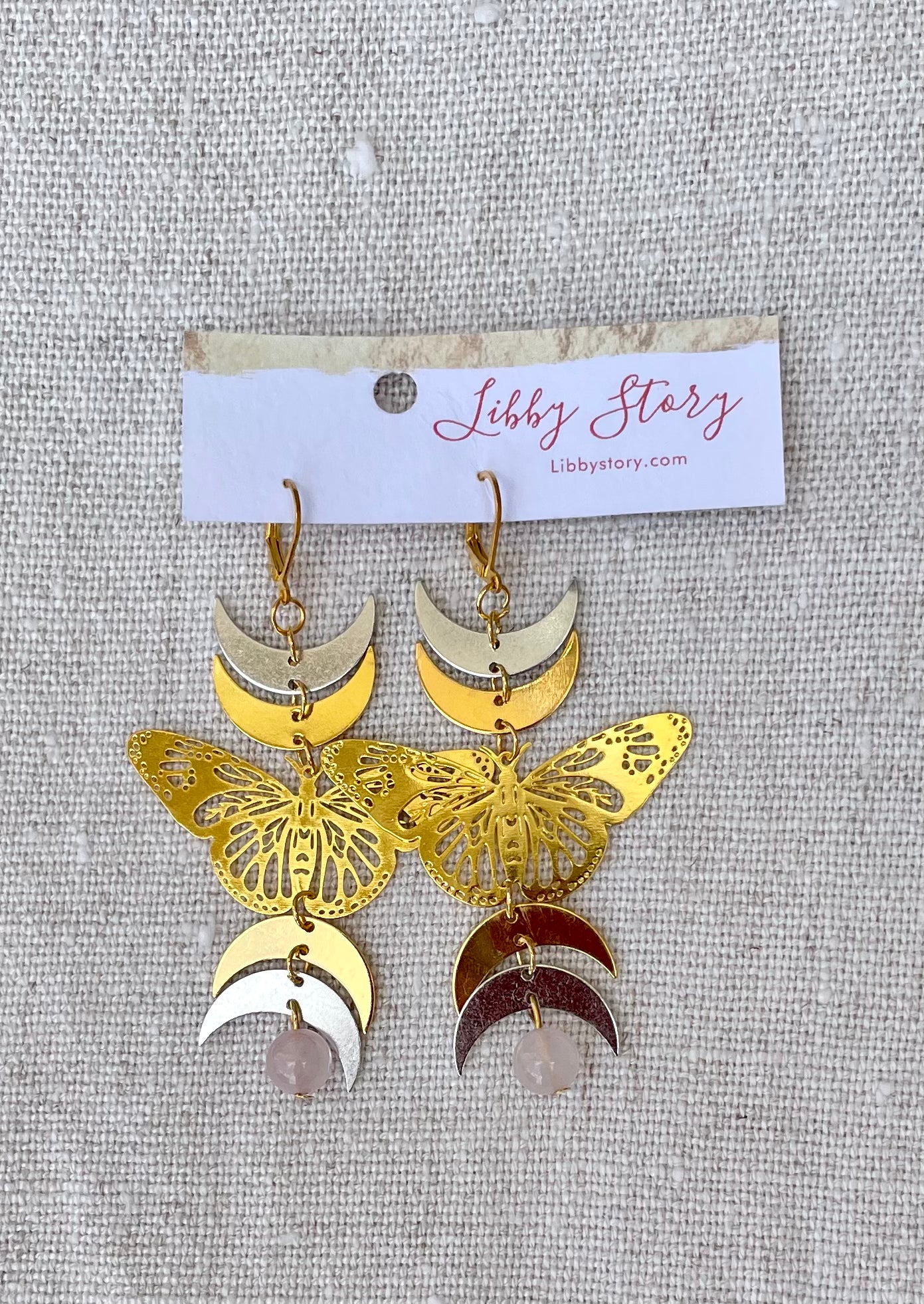 Moon Hollow Moth Pendant Earring