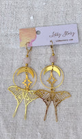 Stars and Moon Moths Bohemian Earring