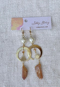Irregular Crystal Moon & Stars Earring
