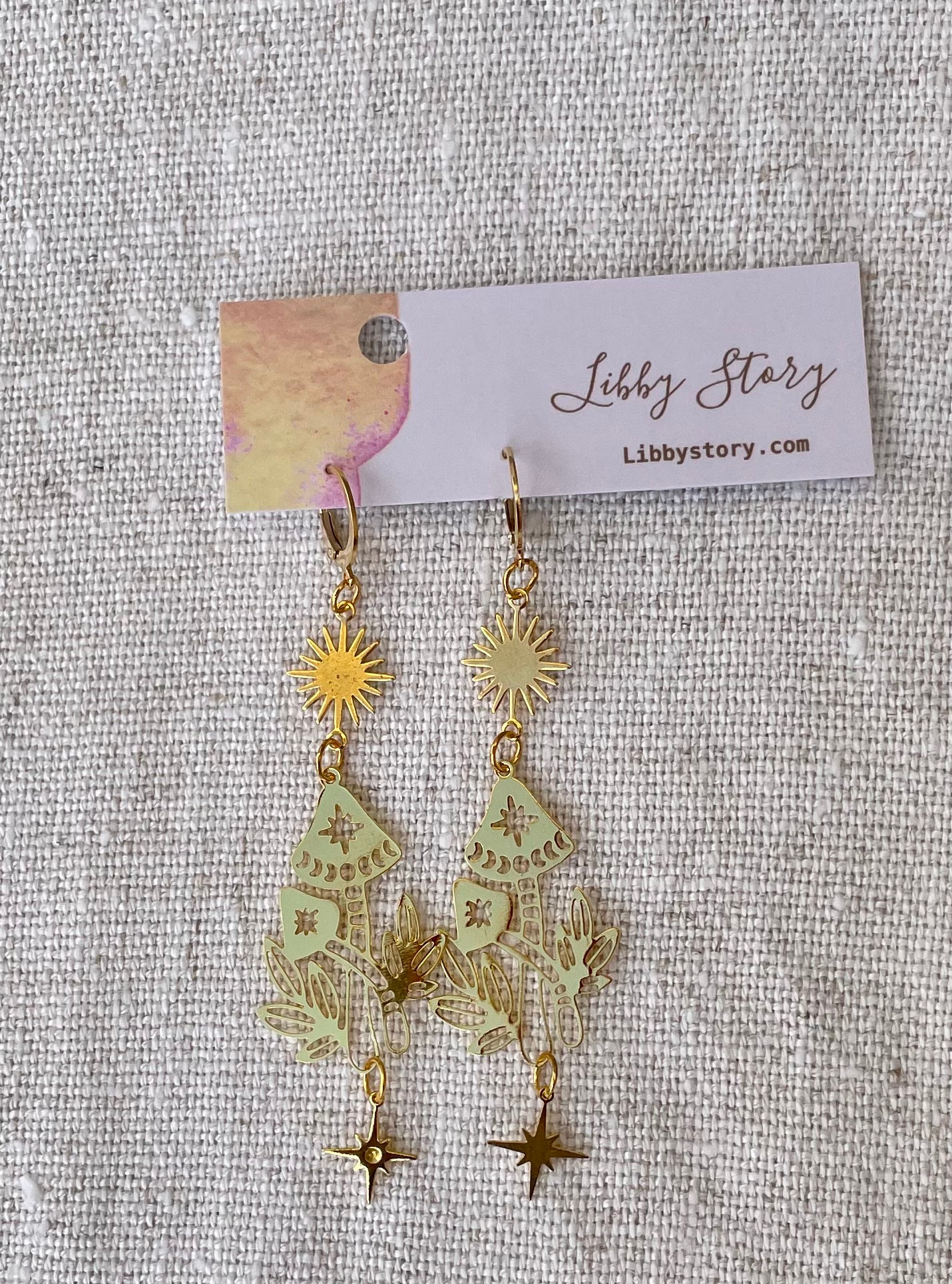 Moon Sun Hollow Out Mushroom Earring