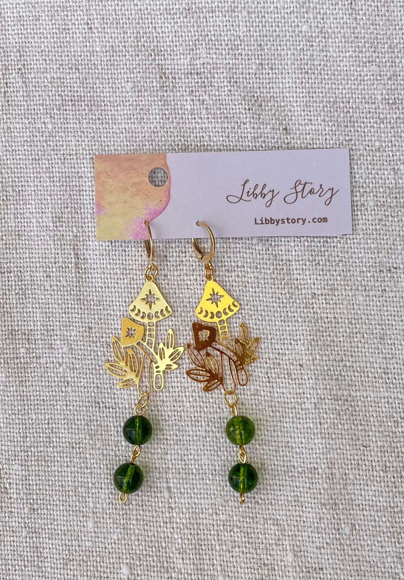 Phantom Crystal Mushroom Pendant Earring