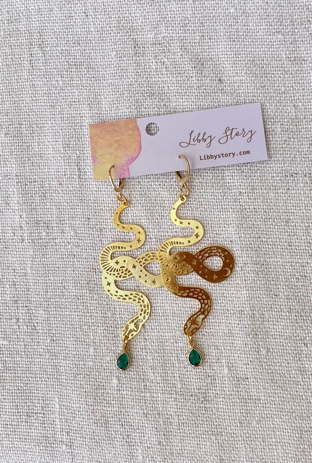 Star Moon Snake Earring