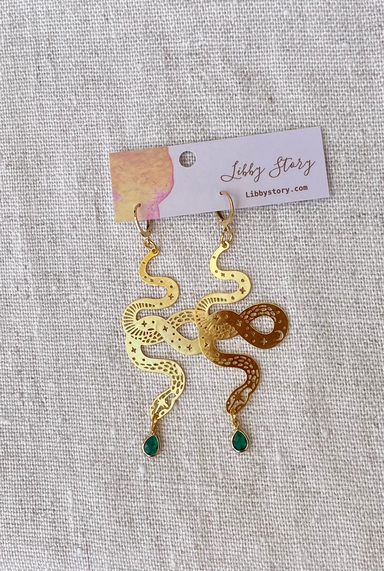 Star Moon Snake Earring