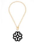 Zenzii Double Link Chain Resin Pendant Necklace