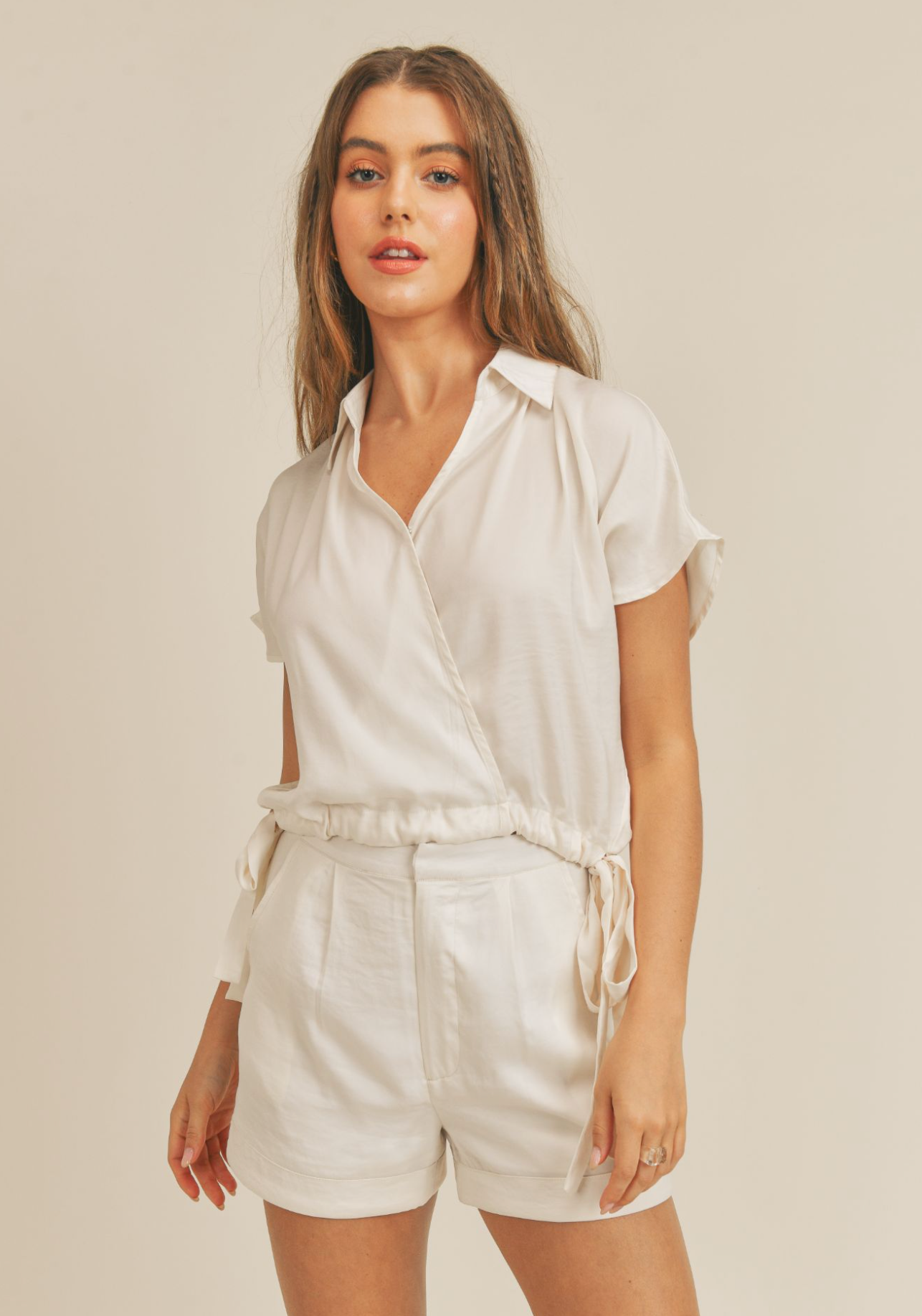 Sadie & Sage Friendly Face Side Tie Top