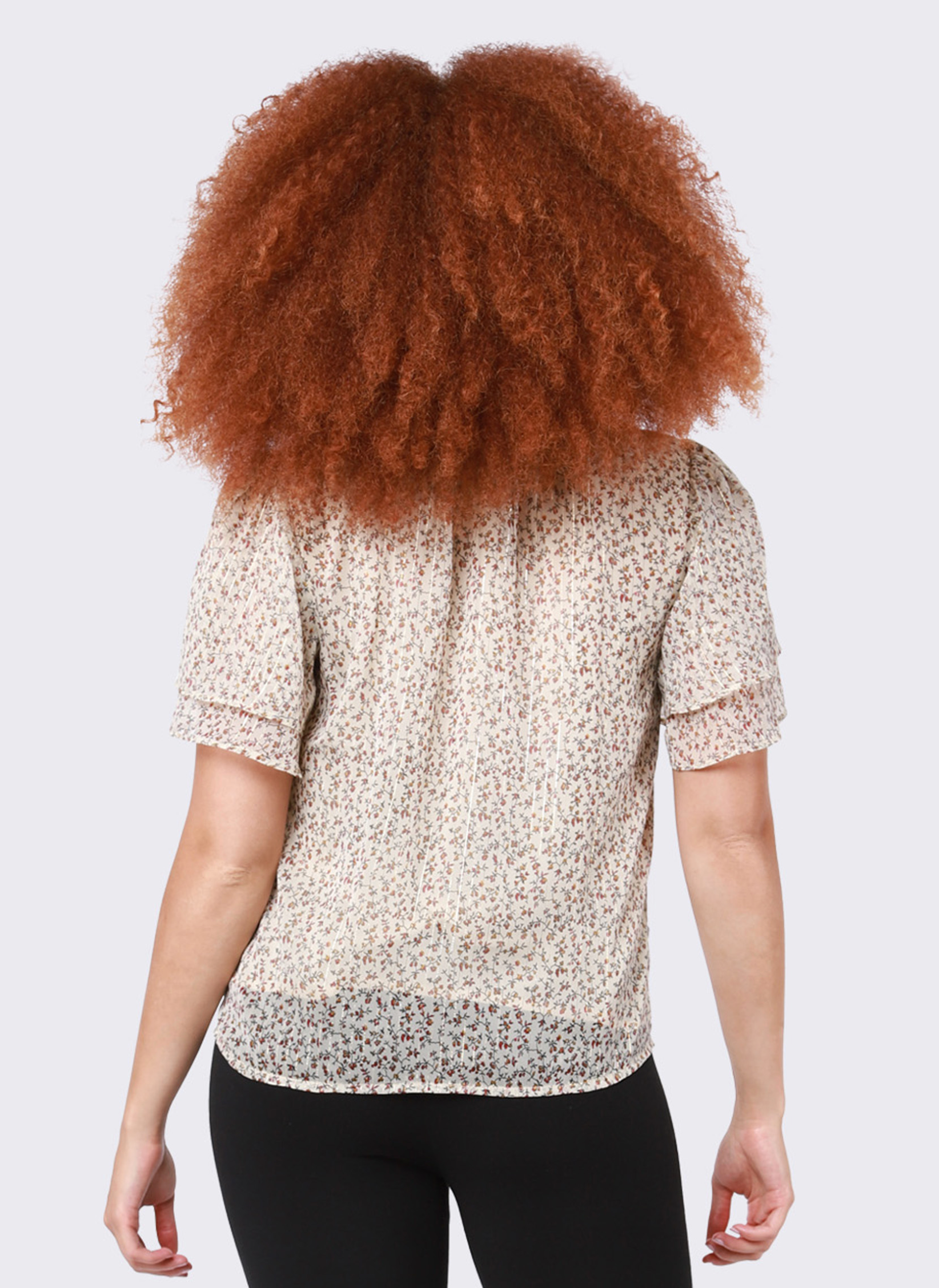 Dex Poppy Flutter Sleeve Top