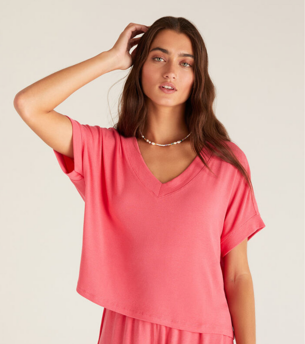 Z Supply Harper Rib V-Neck Top