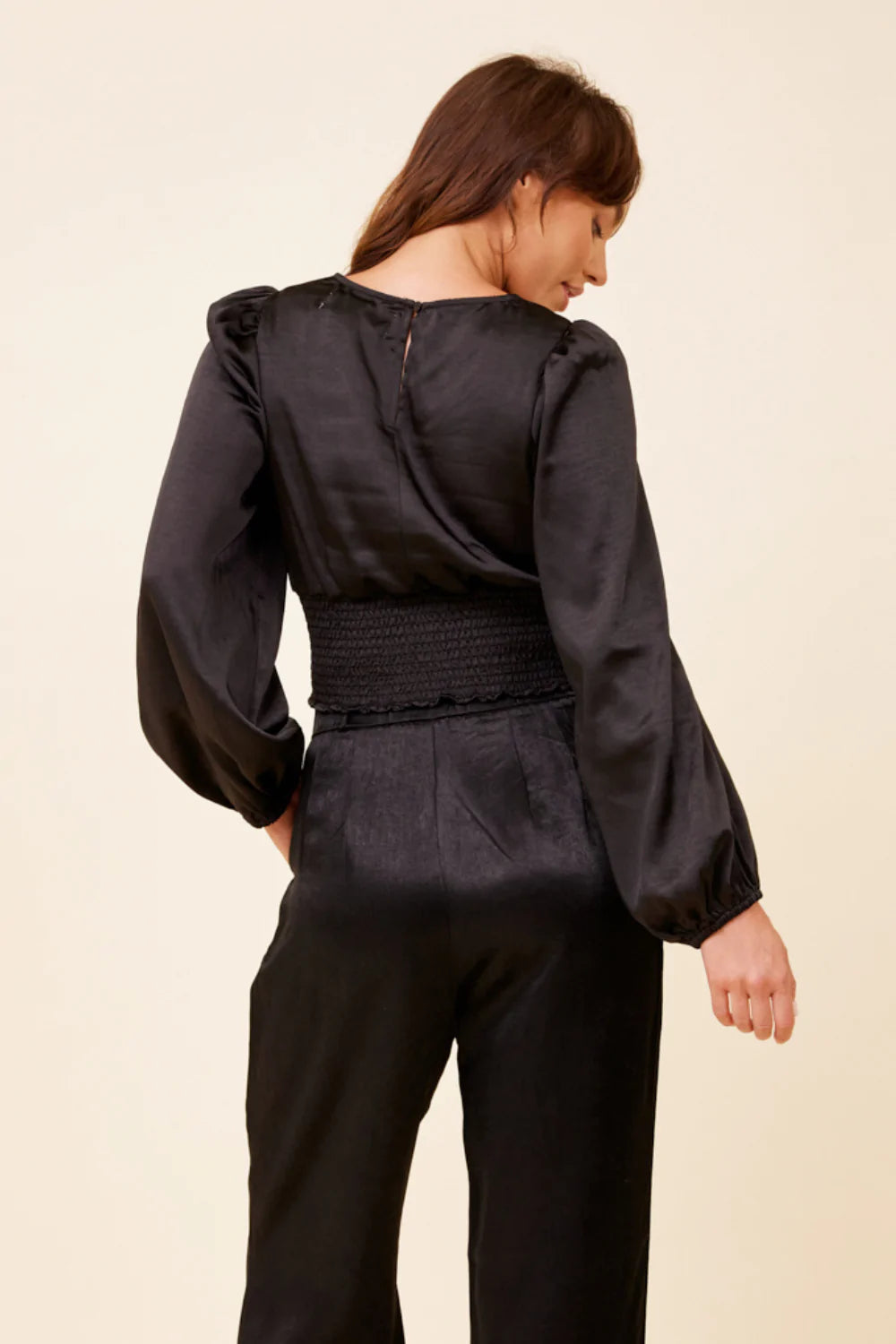 Vintage Havana Satin Criss Cross Blouse