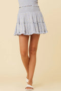 Surf Gypsy Clipped Lurex Smocked Ruffle Skirt