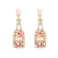 Hollow Rhinestone Bottle Earring