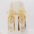 Sun Moon Resin Crystal Pendant Moth Earring