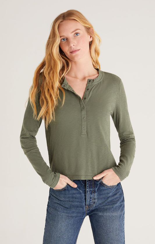 Z Supply Liya Long Sleeve Slub Tee